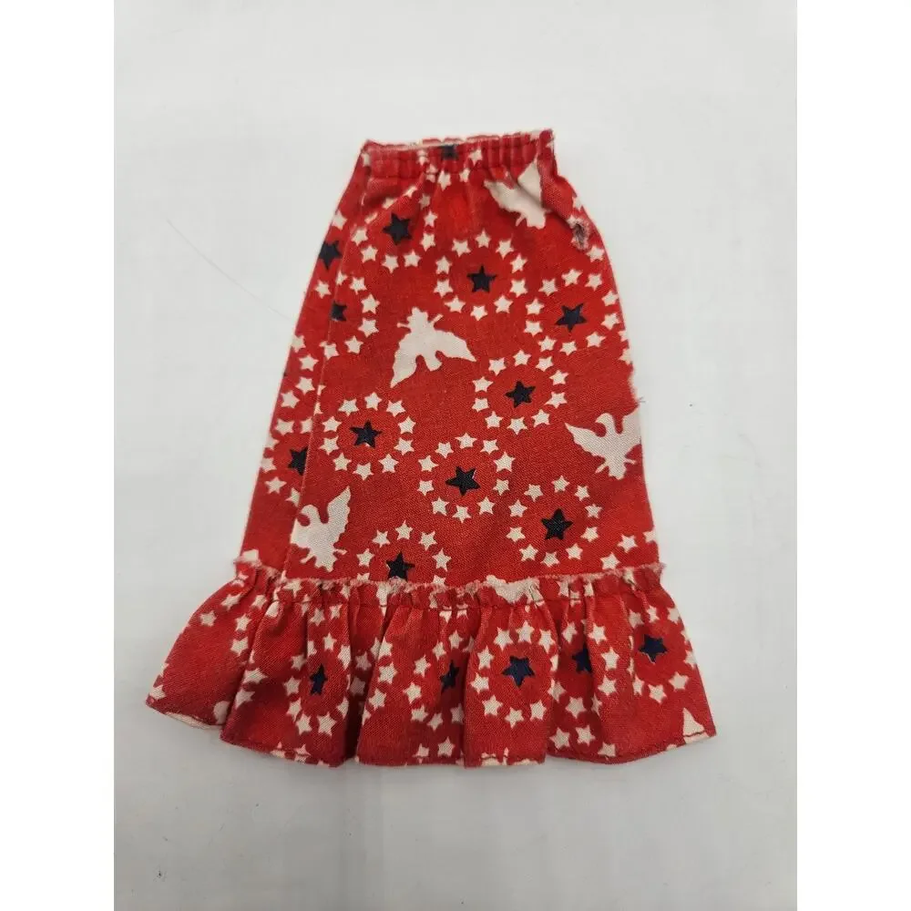 Vintage 1976‎ Barbie Red White Blue Eagle Bird Stars Print Skirt Mod #9161